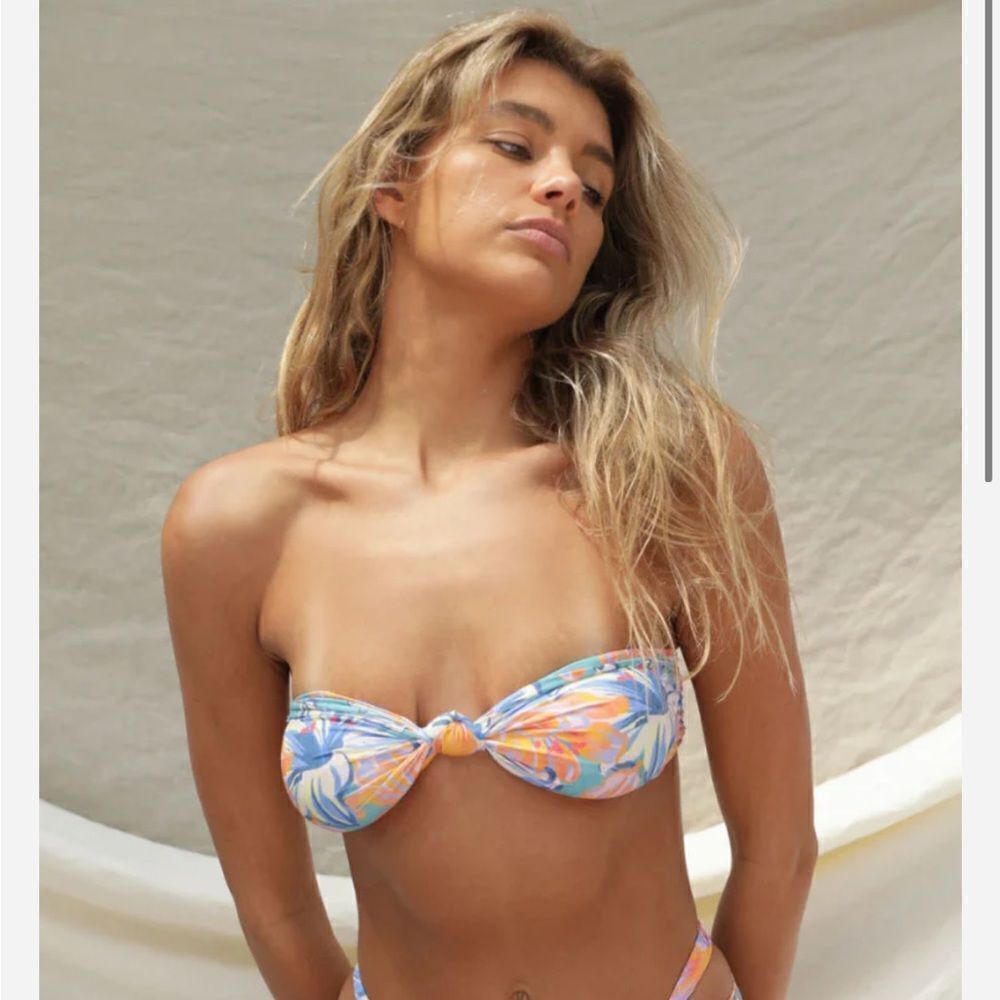Stone Fox Swim Floral Bandeau Bikini Top XS